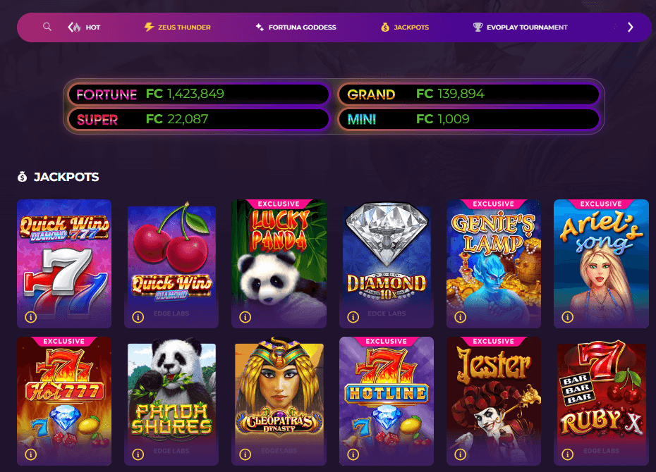Fortune Coins jackpot games