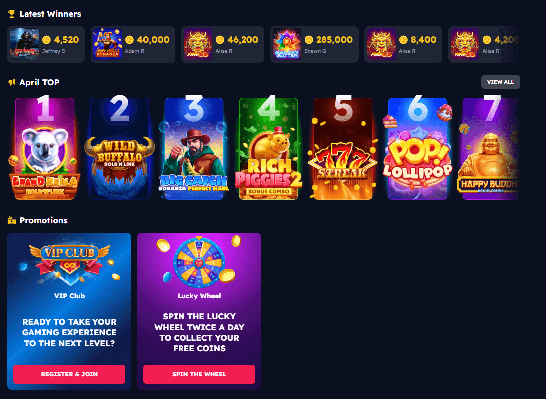 nolimitcoins top games