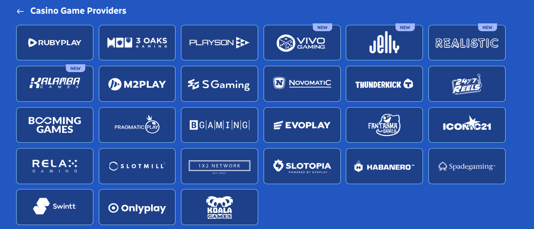 spinblitz casino game providers